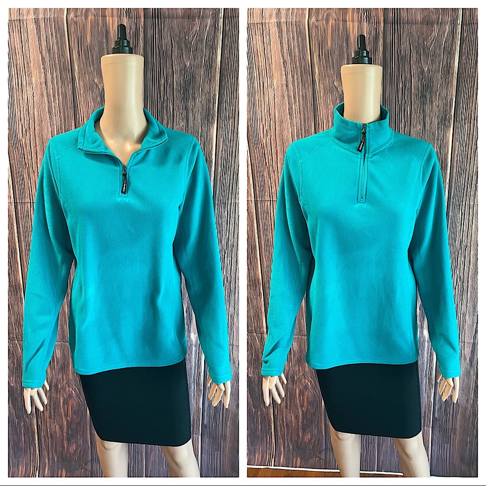 Kirkland Polartec size medium turquoise pullover fleece outdoor workout